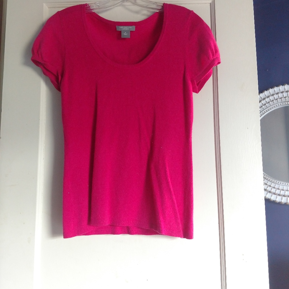 Ann Taylor - Fuchsia Cashmere Top